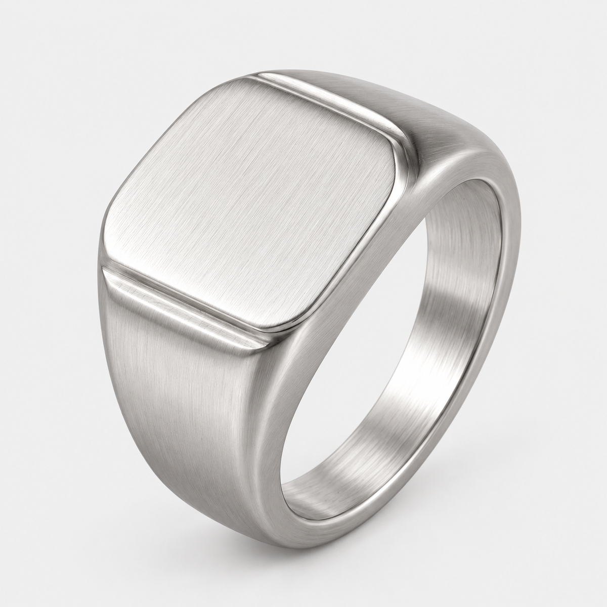 Chevalière Homme Carrée Brossée Acier Inoxydable – Ragusa