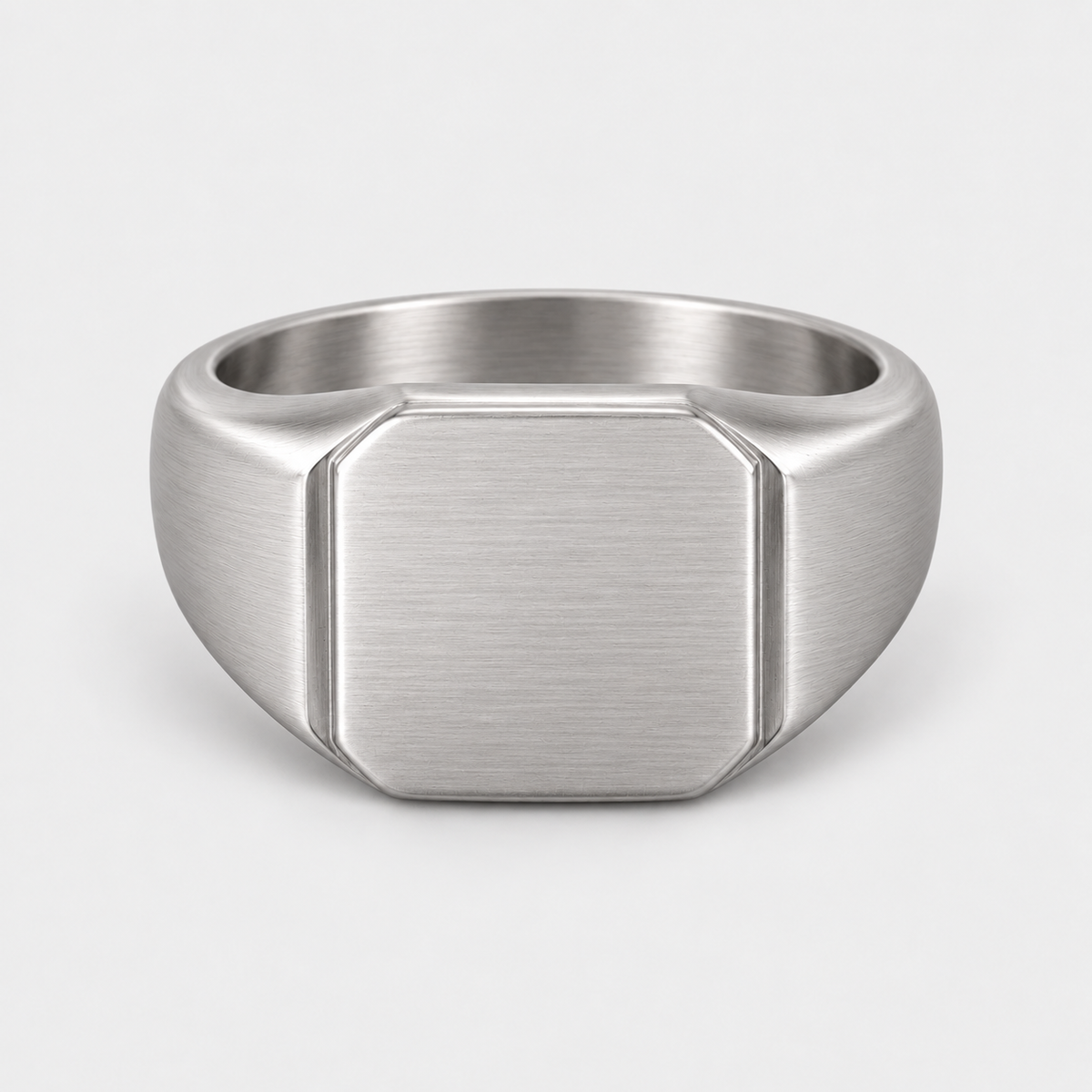 Chevalière Homme Carrée Brossée Acier Inoxydable – Ragusa