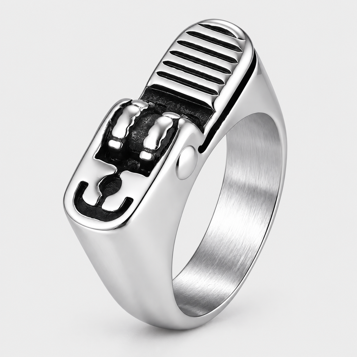 Chevalière Homme Briquet Acier Inoxydable – Tilino